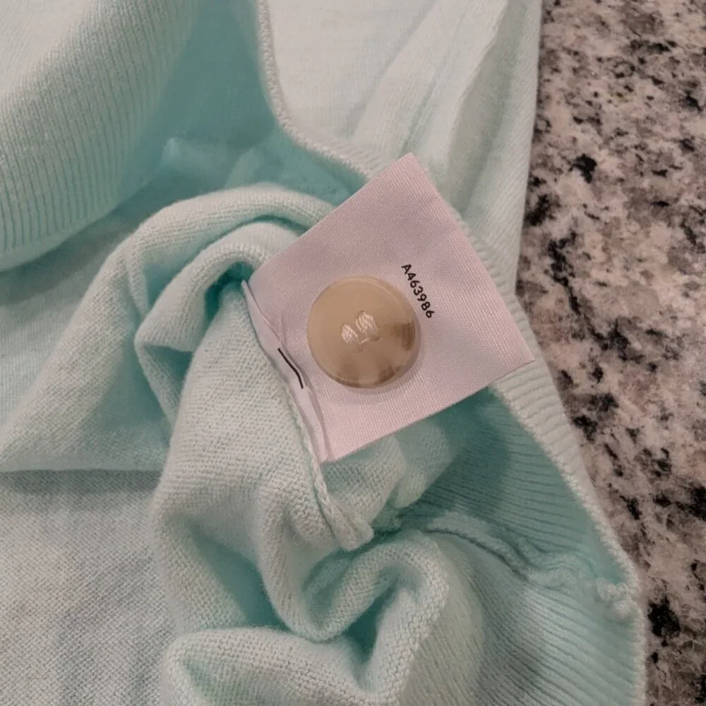 NAADAM Cotton Cashmere Cardigan M Sweater Pale Green Sea Foam Long Line Duster - Picture 7 of 8